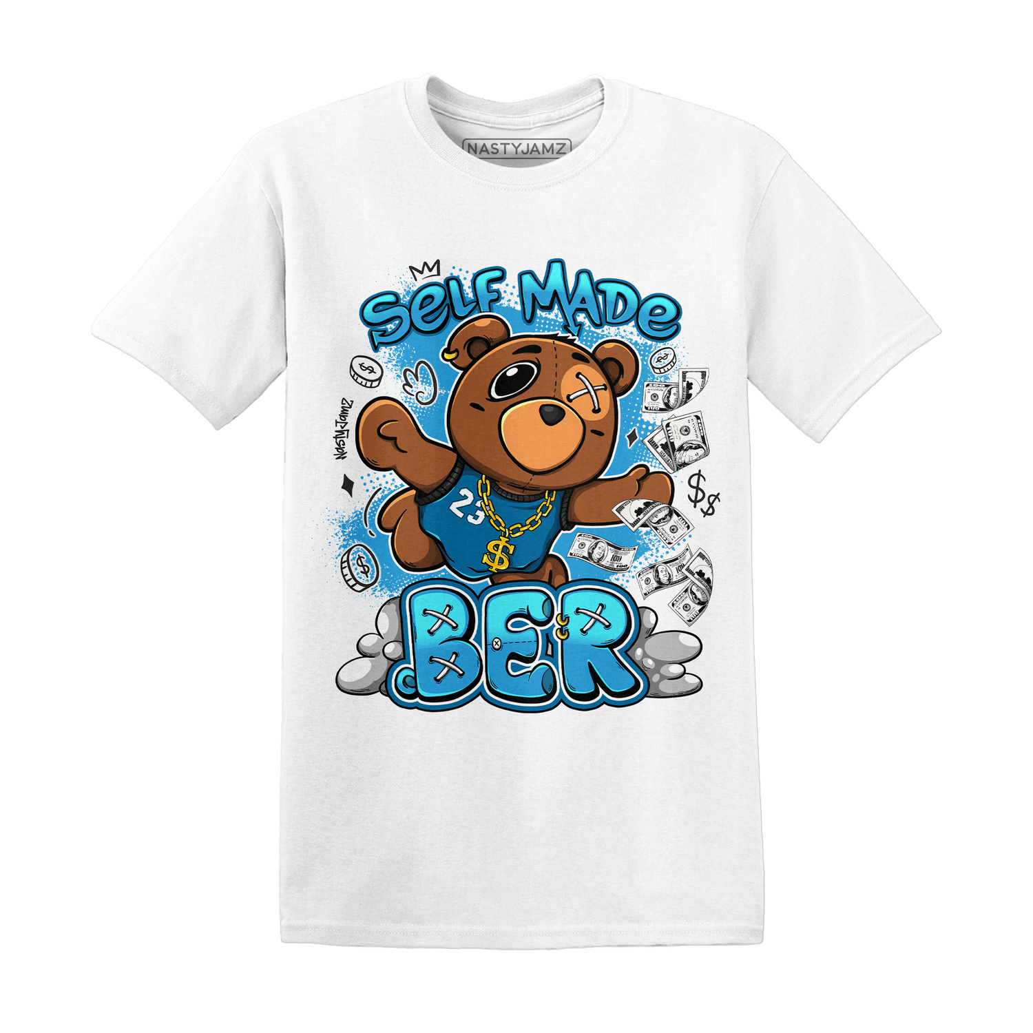 Powder Blue 9s T Shirt Match Self Made BER - NastyJamz