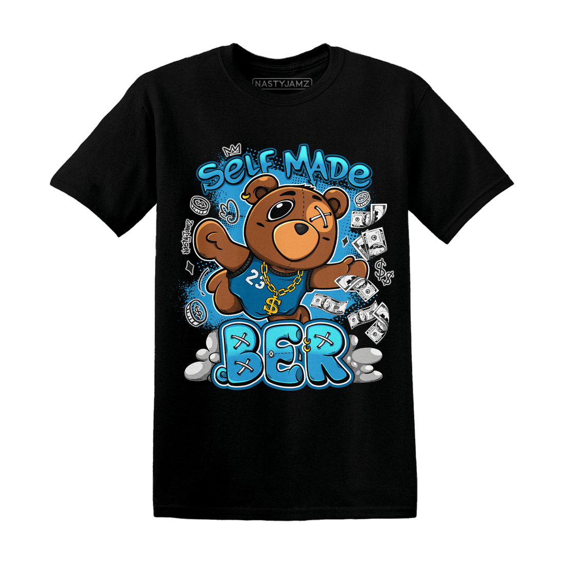 Powder Blue 9s T Shirt Match Self Made BER - NastyJamz