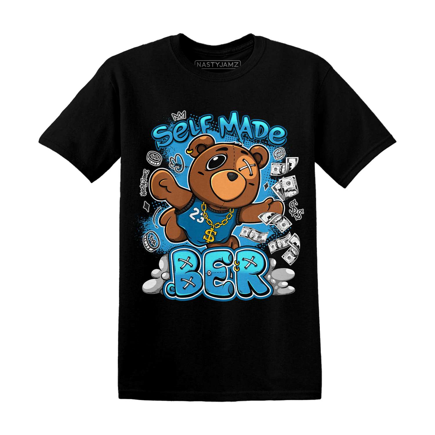 Powder Blue 9s T Shirt Match Self Made BER - NastyJamz