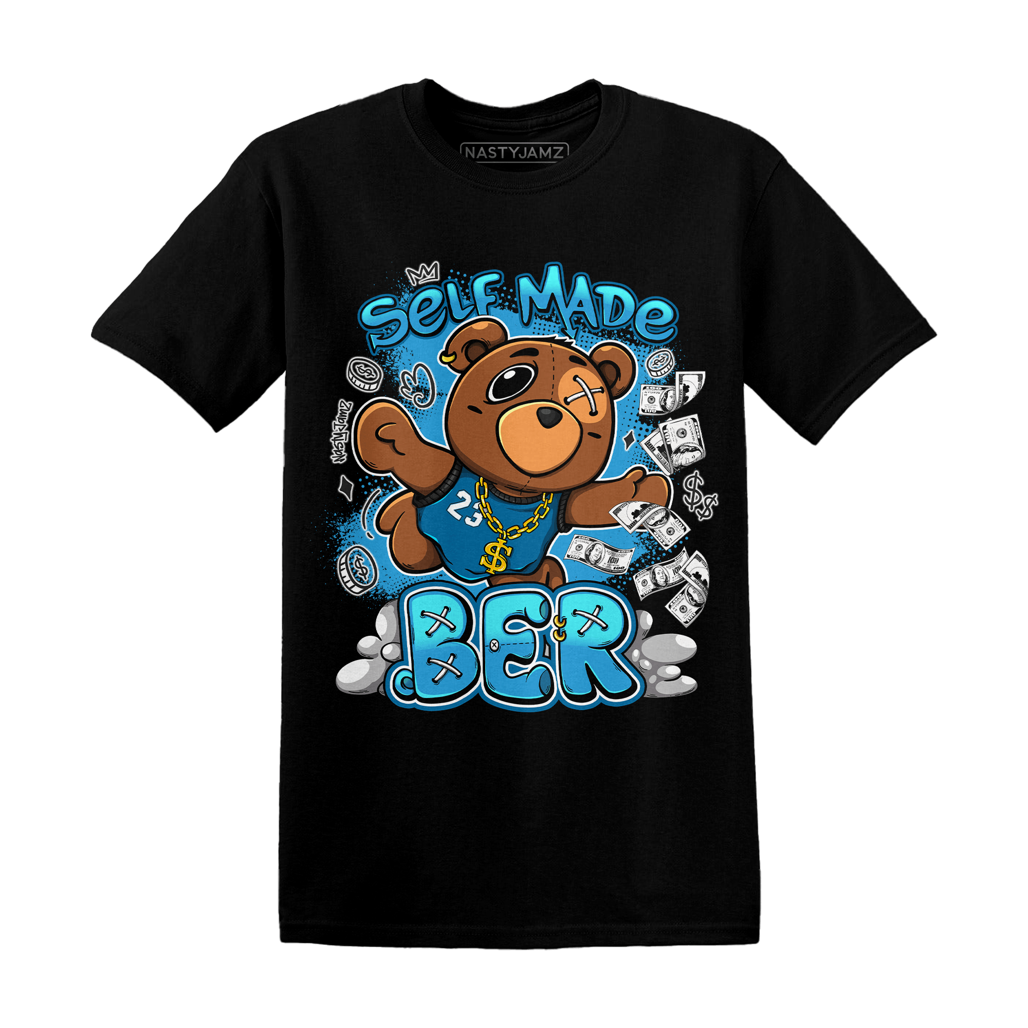 Powder Blue 9s T Shirt Match Self Made BER - NastyJamz