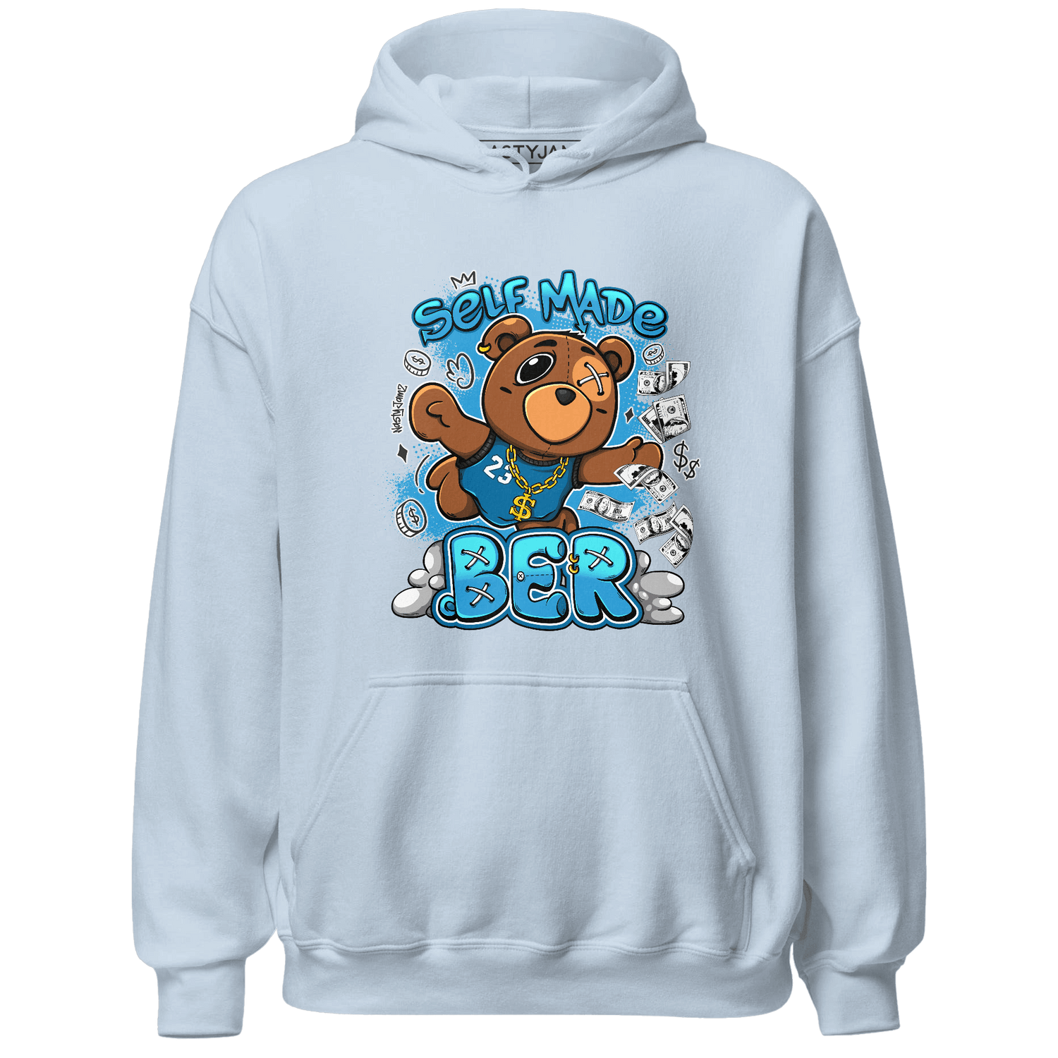 Powder Blue 9s Hoodie Match Self Made BER - NastyJamz