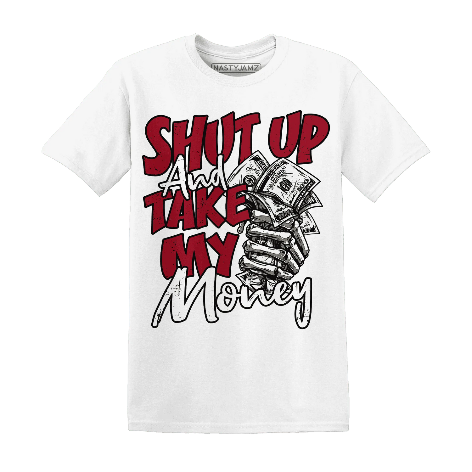Retro-Red-Taxi-12s-T-Shirt-Match-Shut-Up