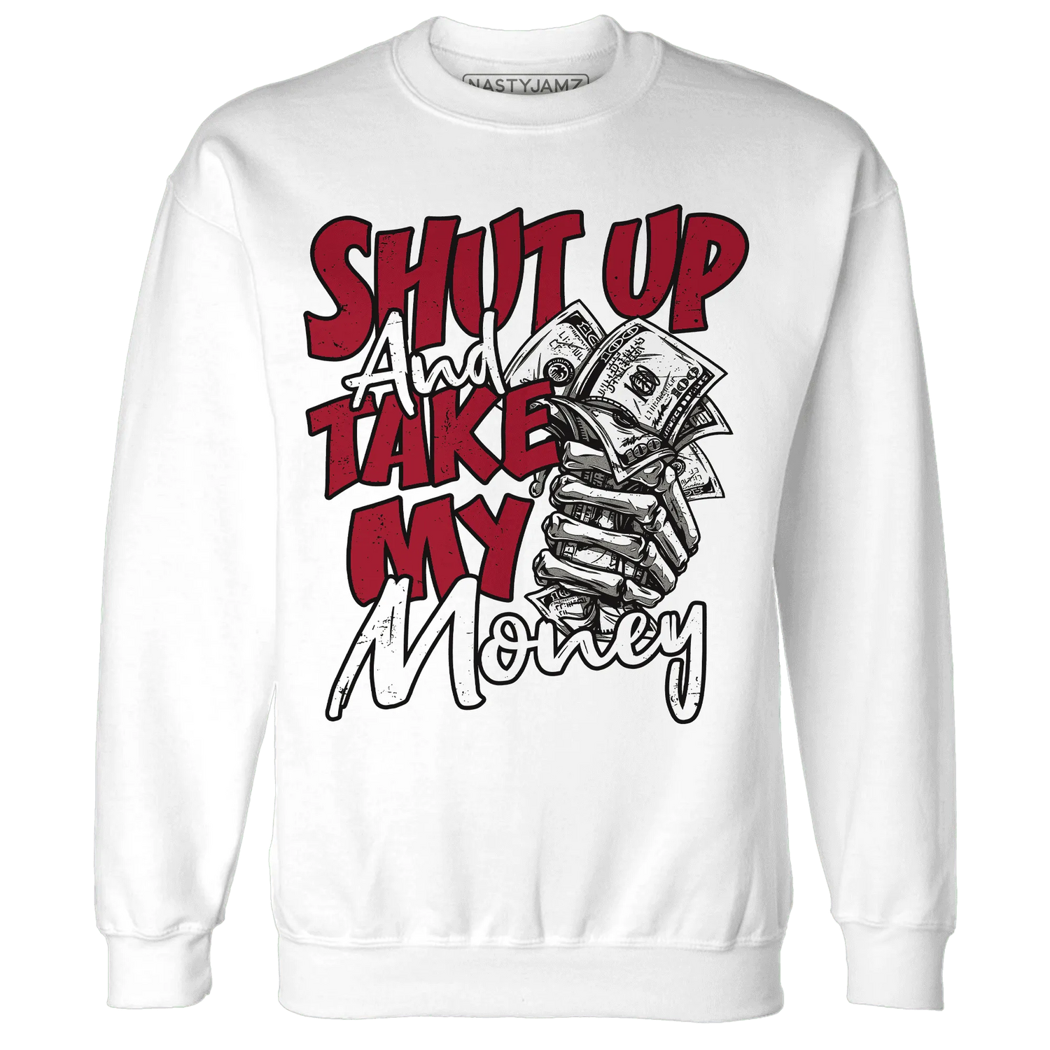 Retro-Red-Taxi-12s-Sweatshirt-Match-Shut-Up