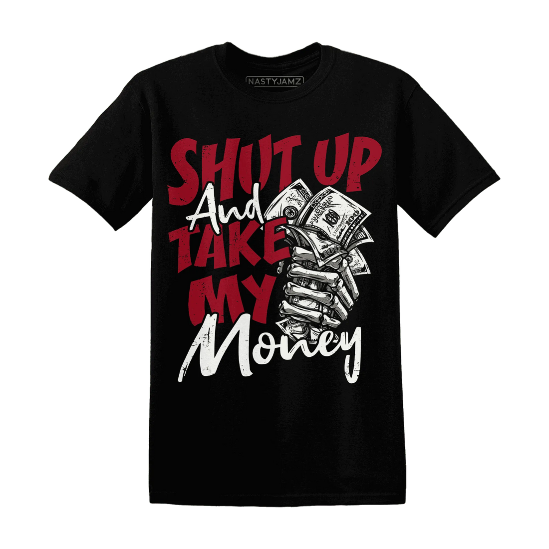 Retro-Red-Taxi-12s-T-Shirt-Match-Shut-Up