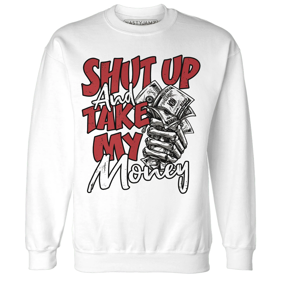 Black-Toe-Reimagined-Red-White-1s-Sweatshirt-Match-Shut-Up