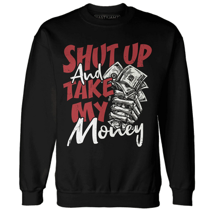 Black-Toe-Reimagined-Red-White-1s-NastyJamz-Sweatshirt-Match-Shut-Up