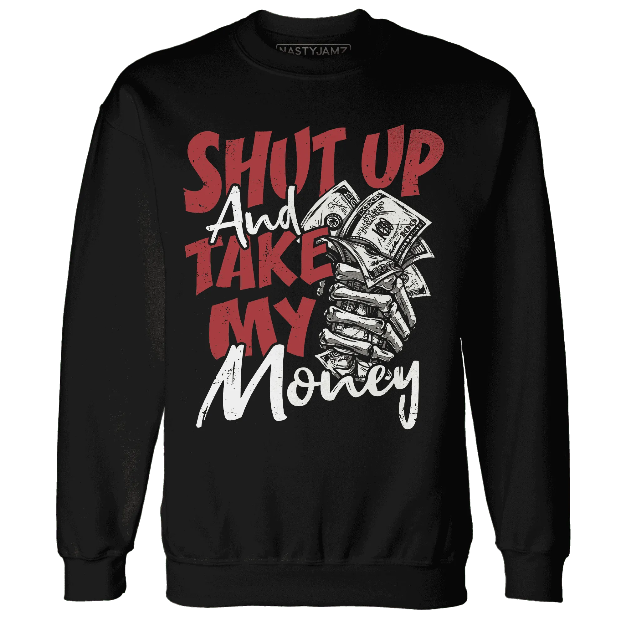 Black-Toe-Reimagined-Red-White-1s-Sweatshirt-Match-Shut-Up