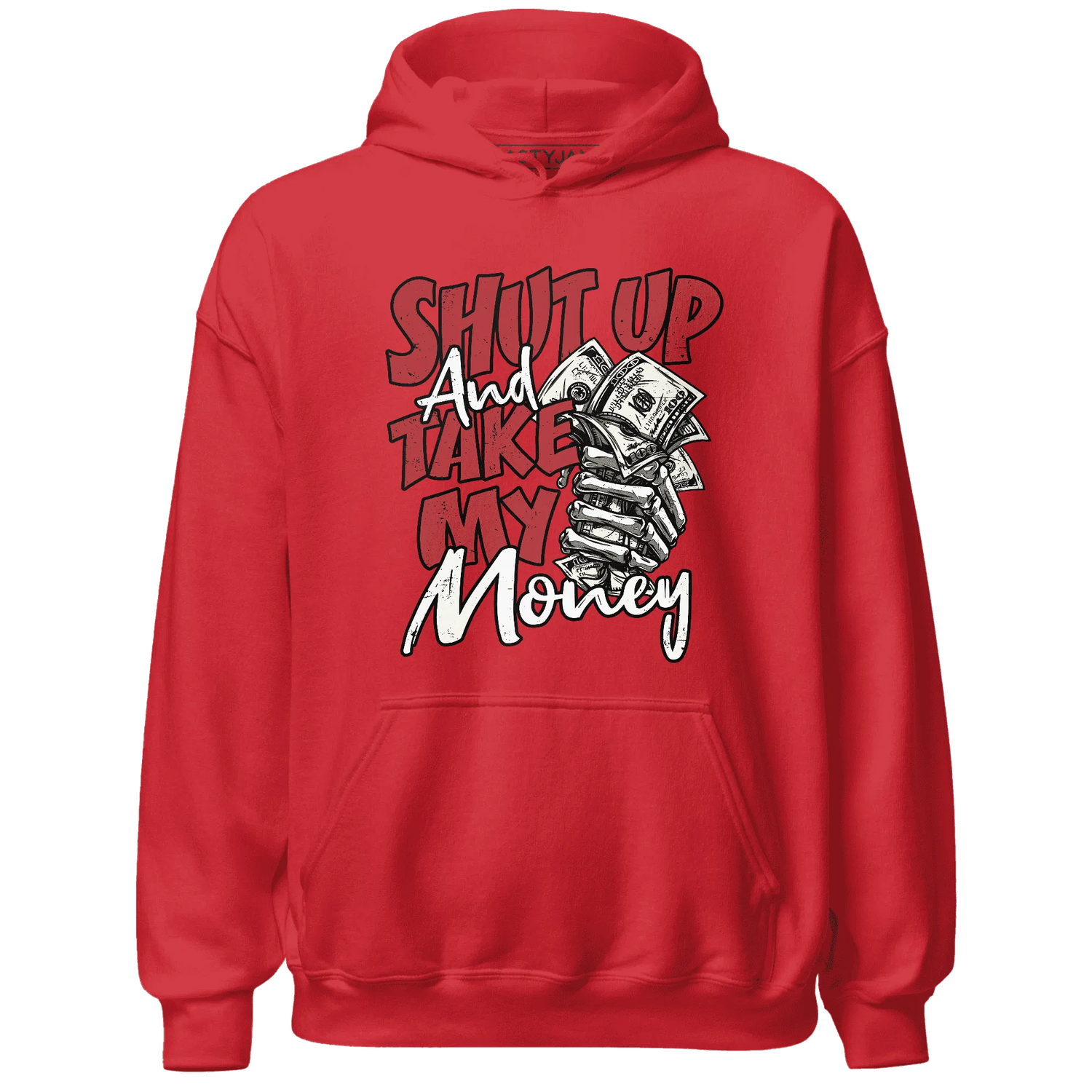 Black-Toe-Reimagined-Red-White-1s-NastyJamz-Hoodie-Match-Shut-Up