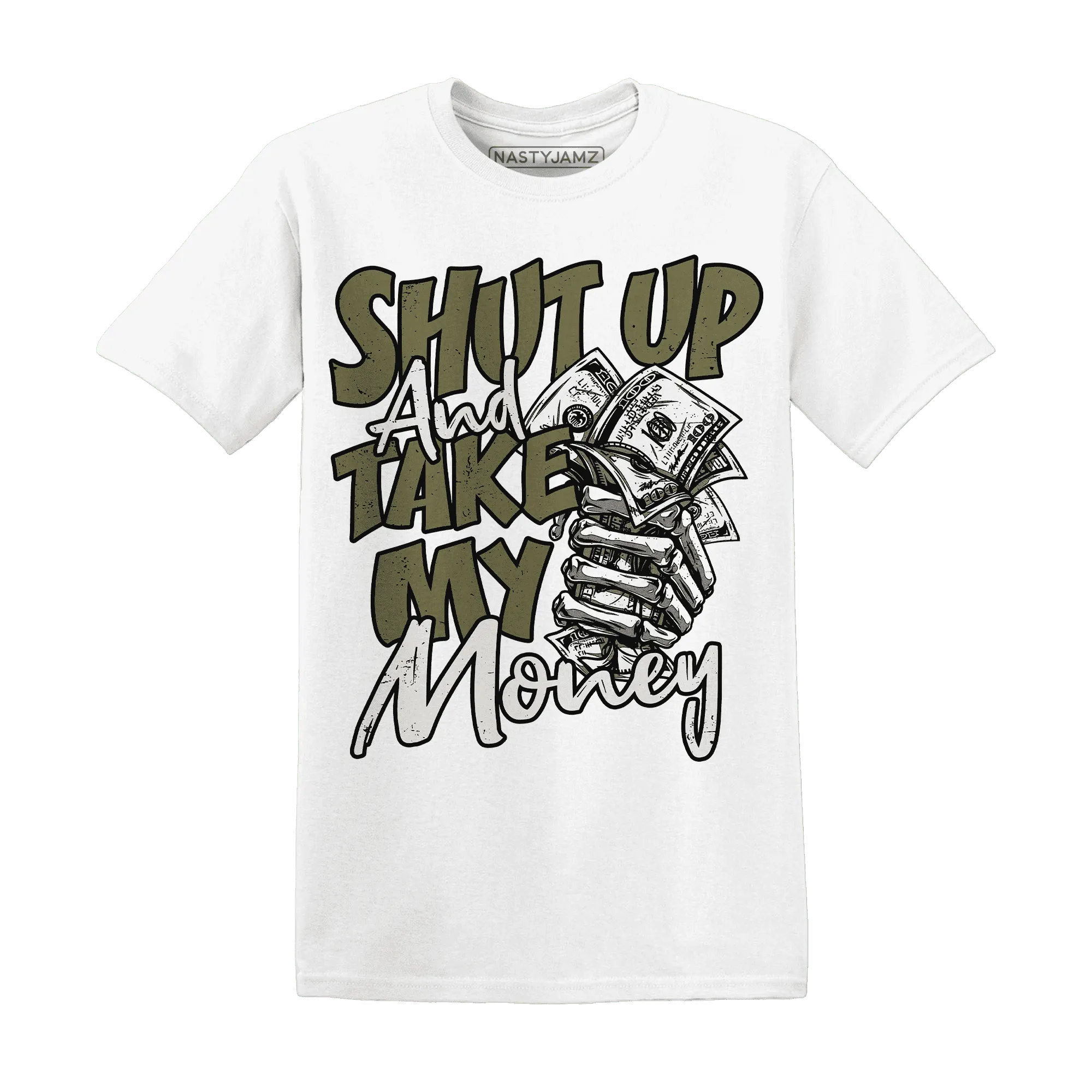 Medium-Olive-1s-T-Shirt-Match-Shut-Up