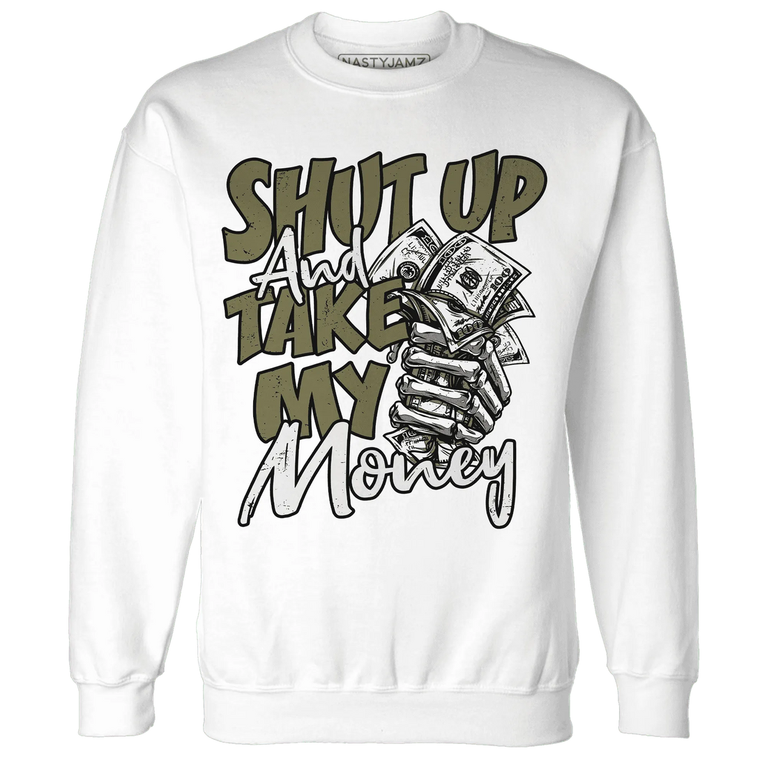 Medium-Olive-1s-Sweatshirt-Match-Shut-Up