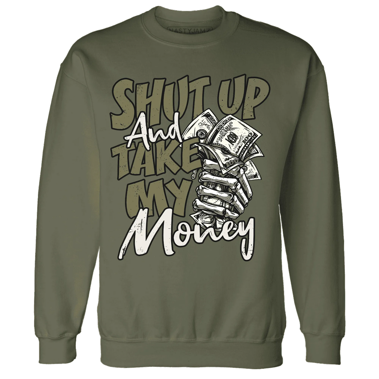 Medium-Olive-1s-Sweatshirt-Match-Shut-Up