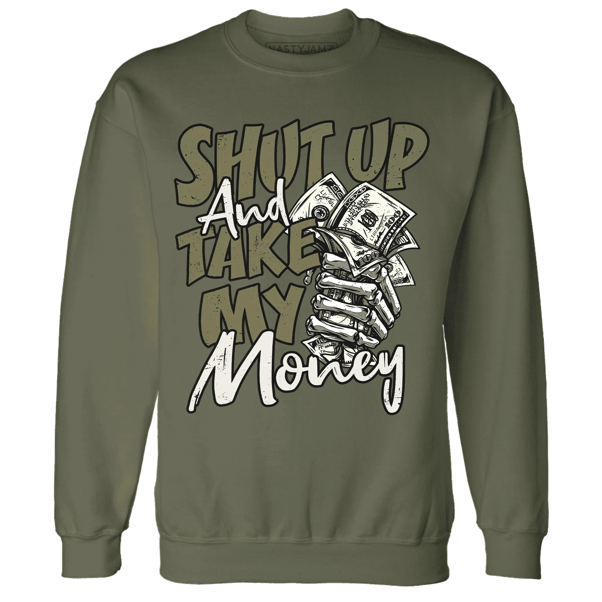 Medium-Olive-1s-Sweatshirt-Match-Shut-Up