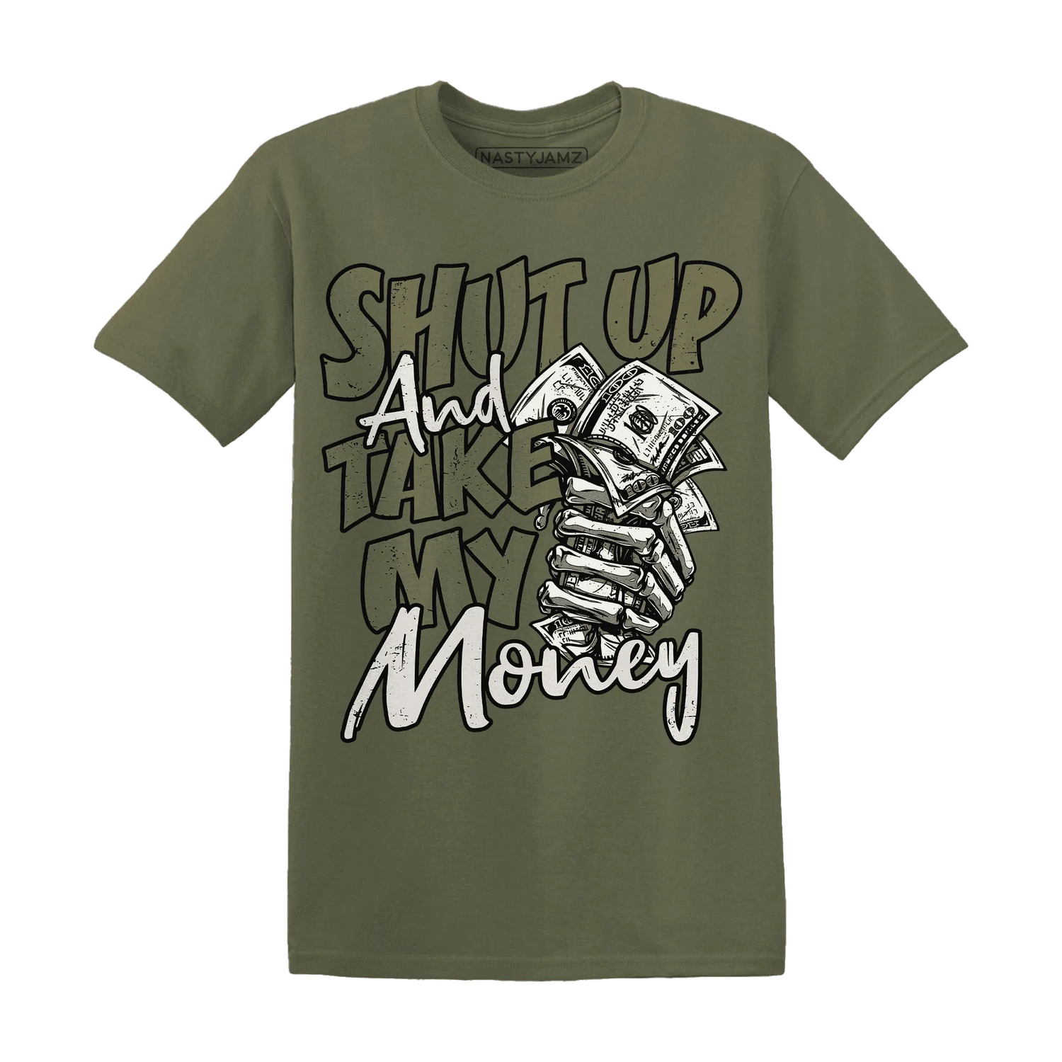 Medium-Olive-1s-T-Shirt-Match-Shut-Up