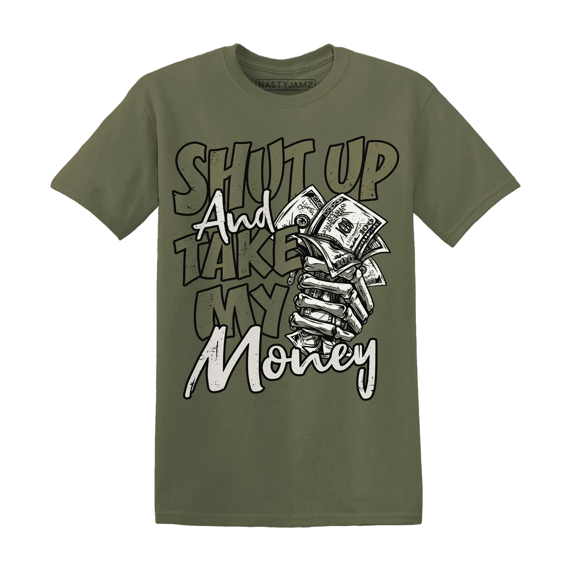 Medium-Olive-1s-T-Shirt-Match-Shut-Up