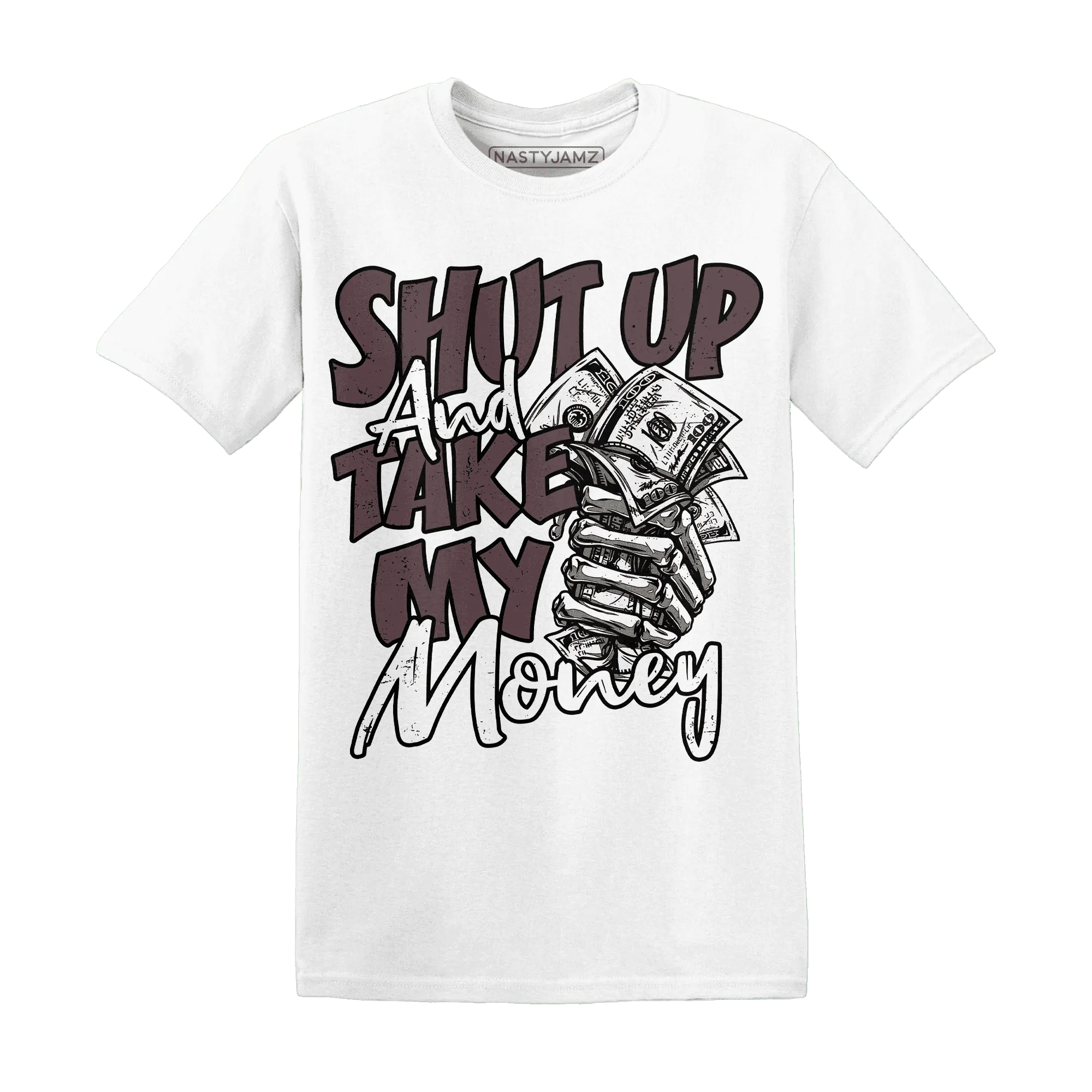 Burgundy-Crush-3s-T-Shirt-Match-Shut-Up