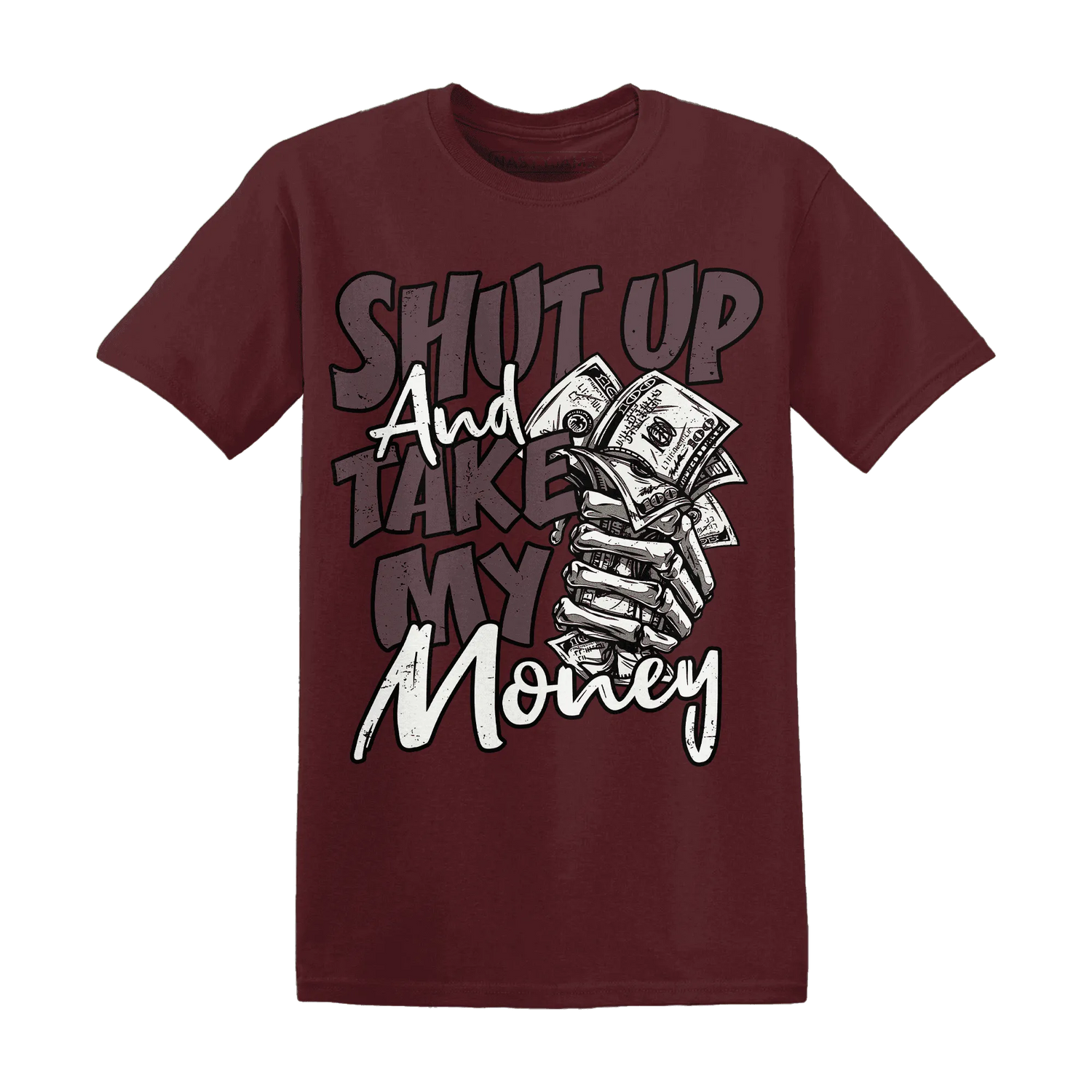 Burgundy-Crush-3s-T-Shirt-Match-Shut-Up