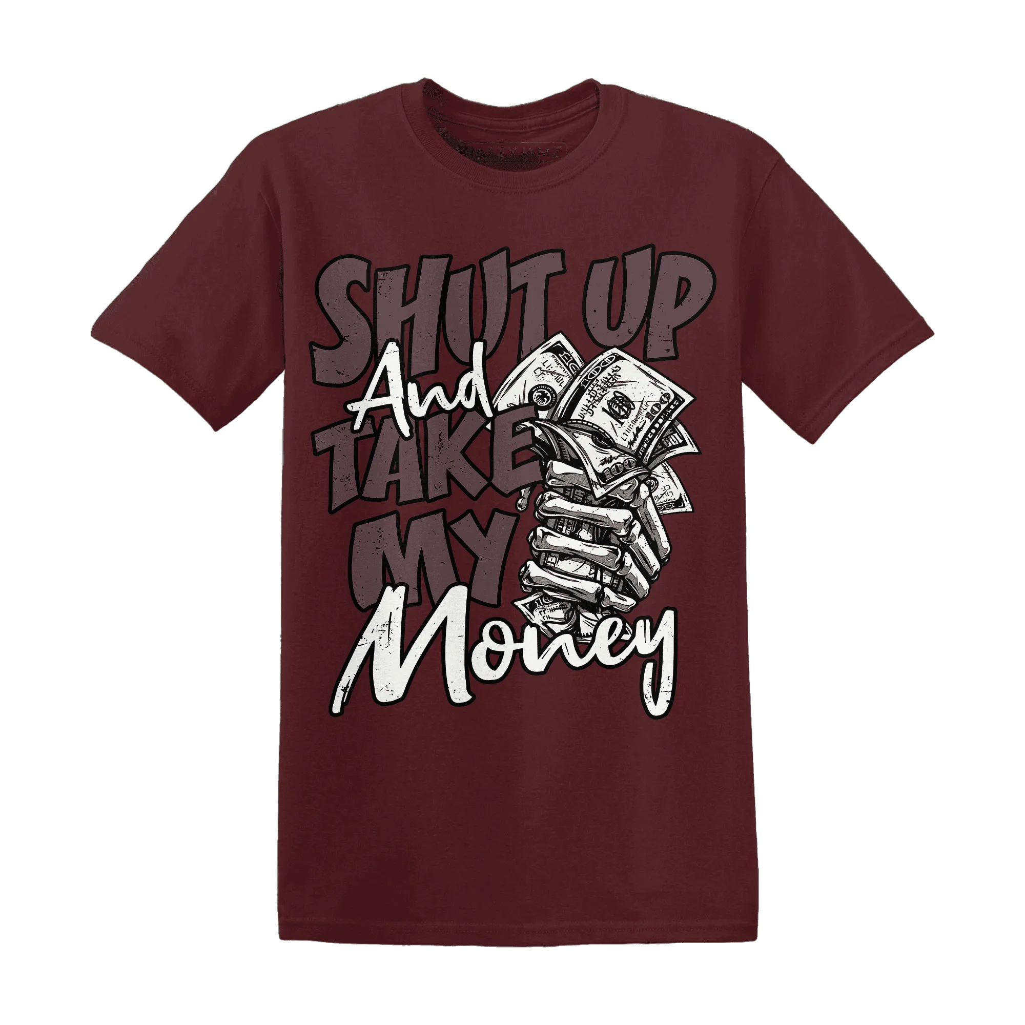 Burgundy-Crush-3s-T-Shirt-Match-Shut-Up