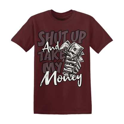 Burgundy-Crush-3s-T-Shirt-Match-Shut-Up