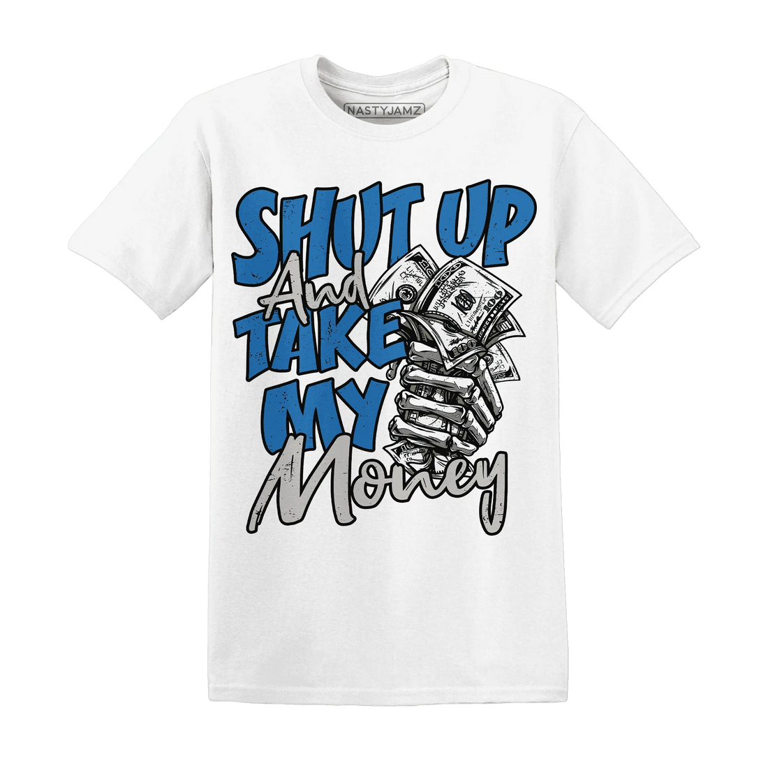 Industrial-Blue-4s-T-Shirt-Match-Shut-Up