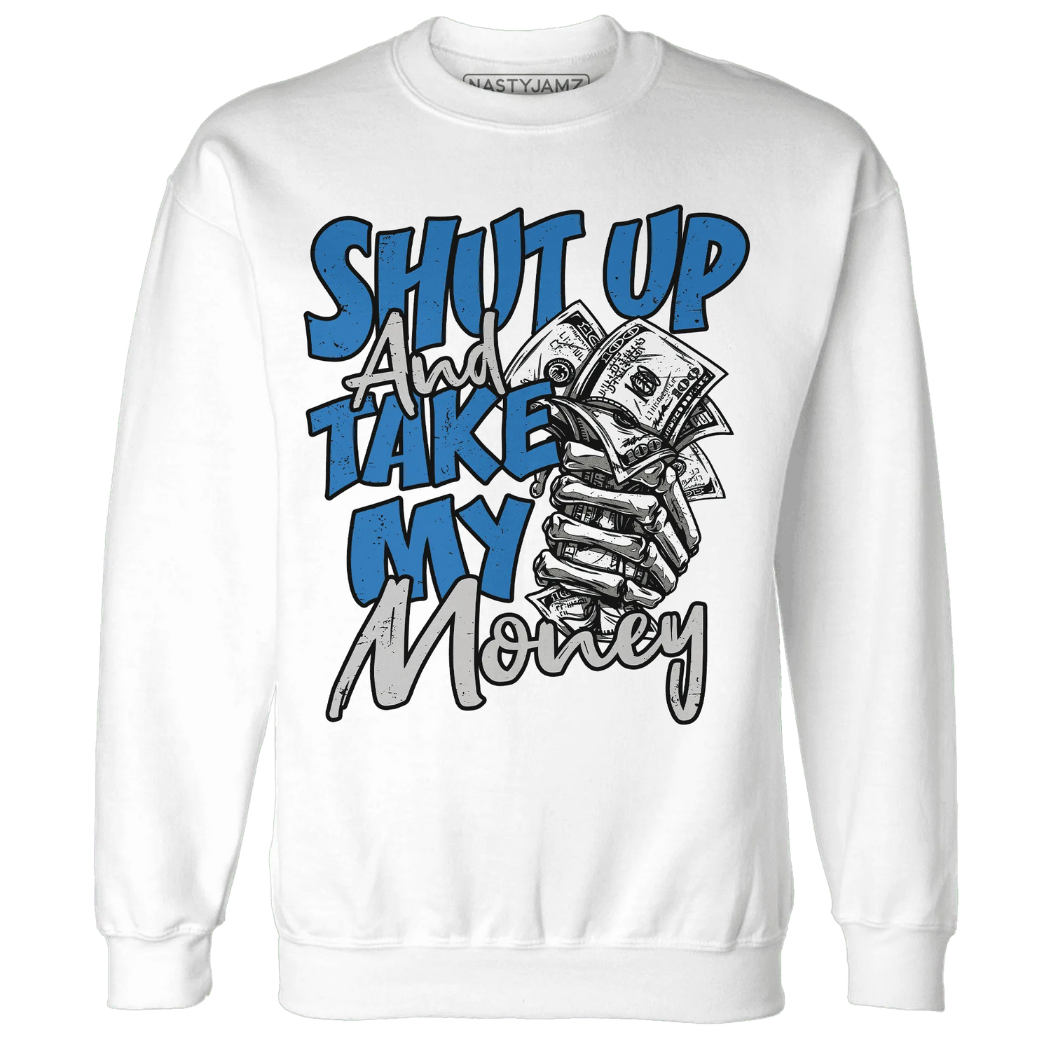 Industrial-Blue-4s-Sweatshirt-Match-Shut-Up