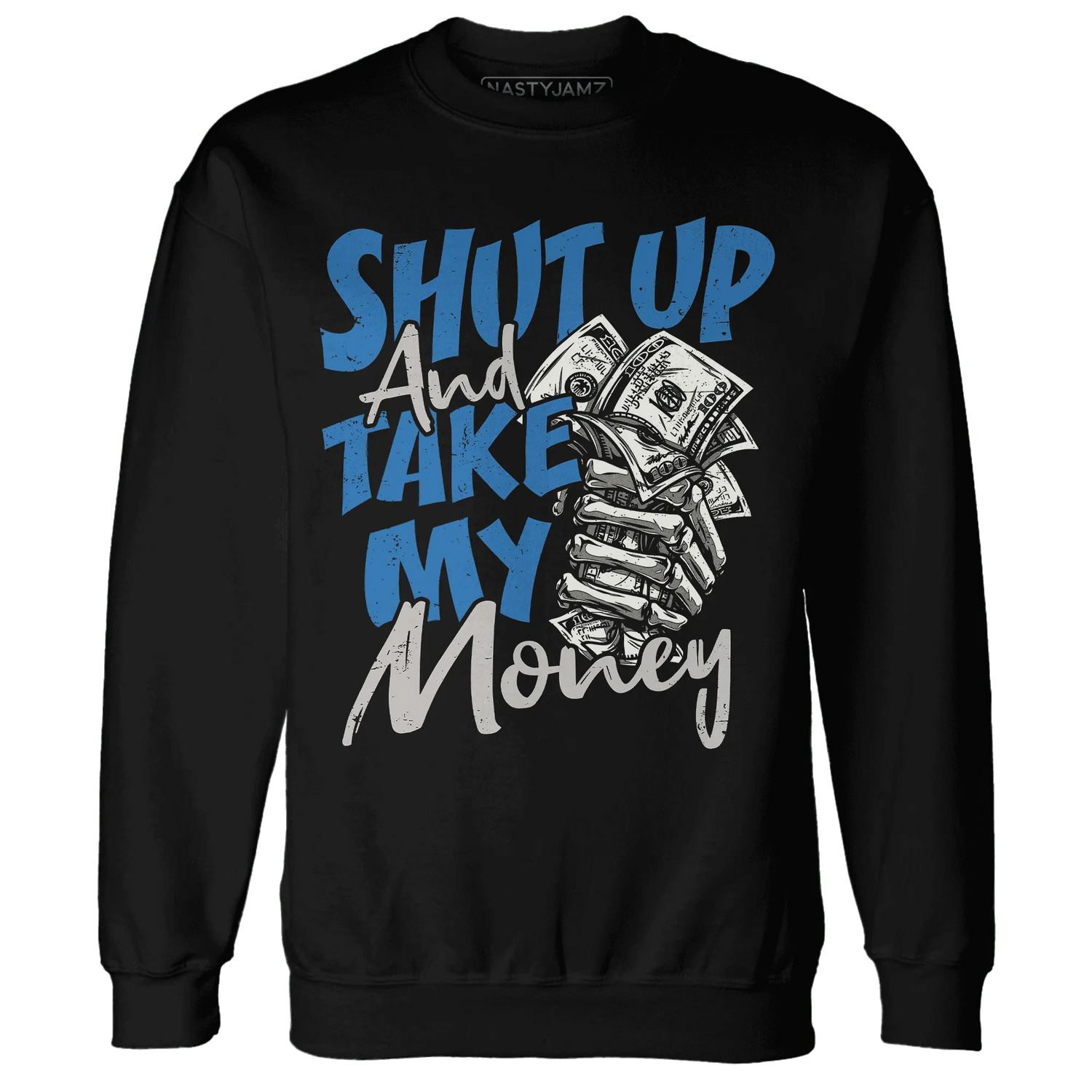 Industrial-Blue-4s-Sweatshirt-Match-Shut-Up