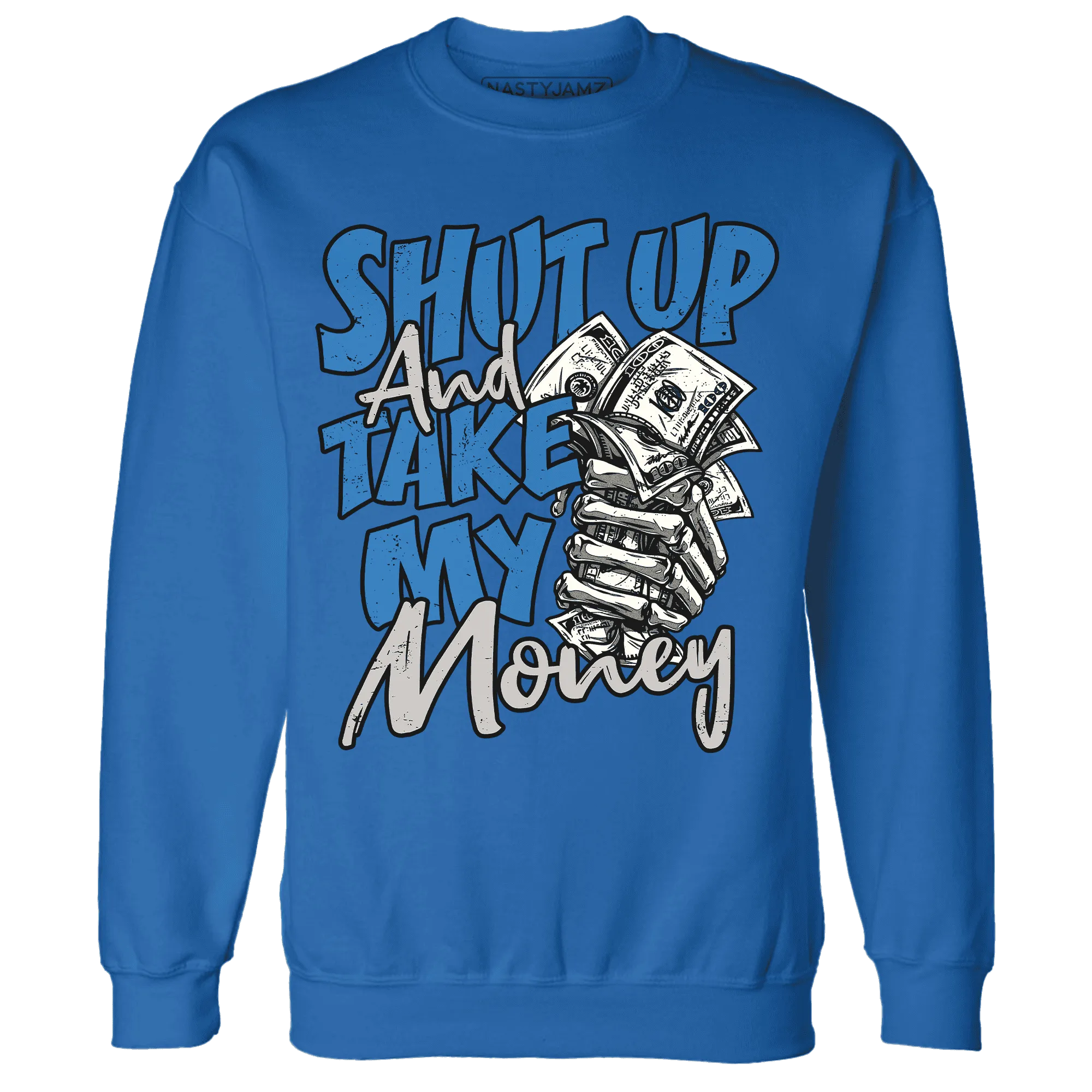 Industrial-Blue-4s-Sweatshirt-Match-Shut-Up