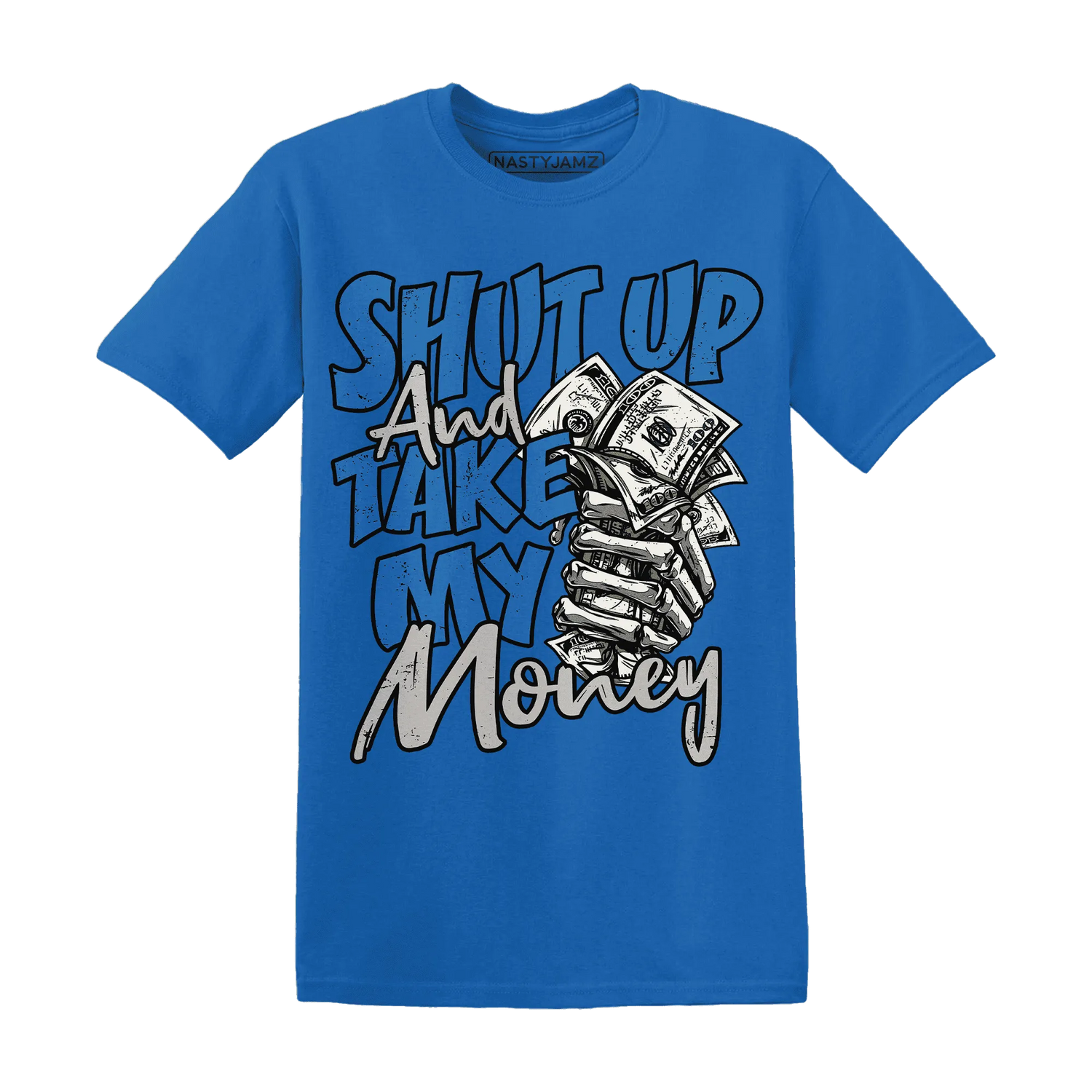 Industrial-Blue-4s-T-Shirt-Match-Shut-Up