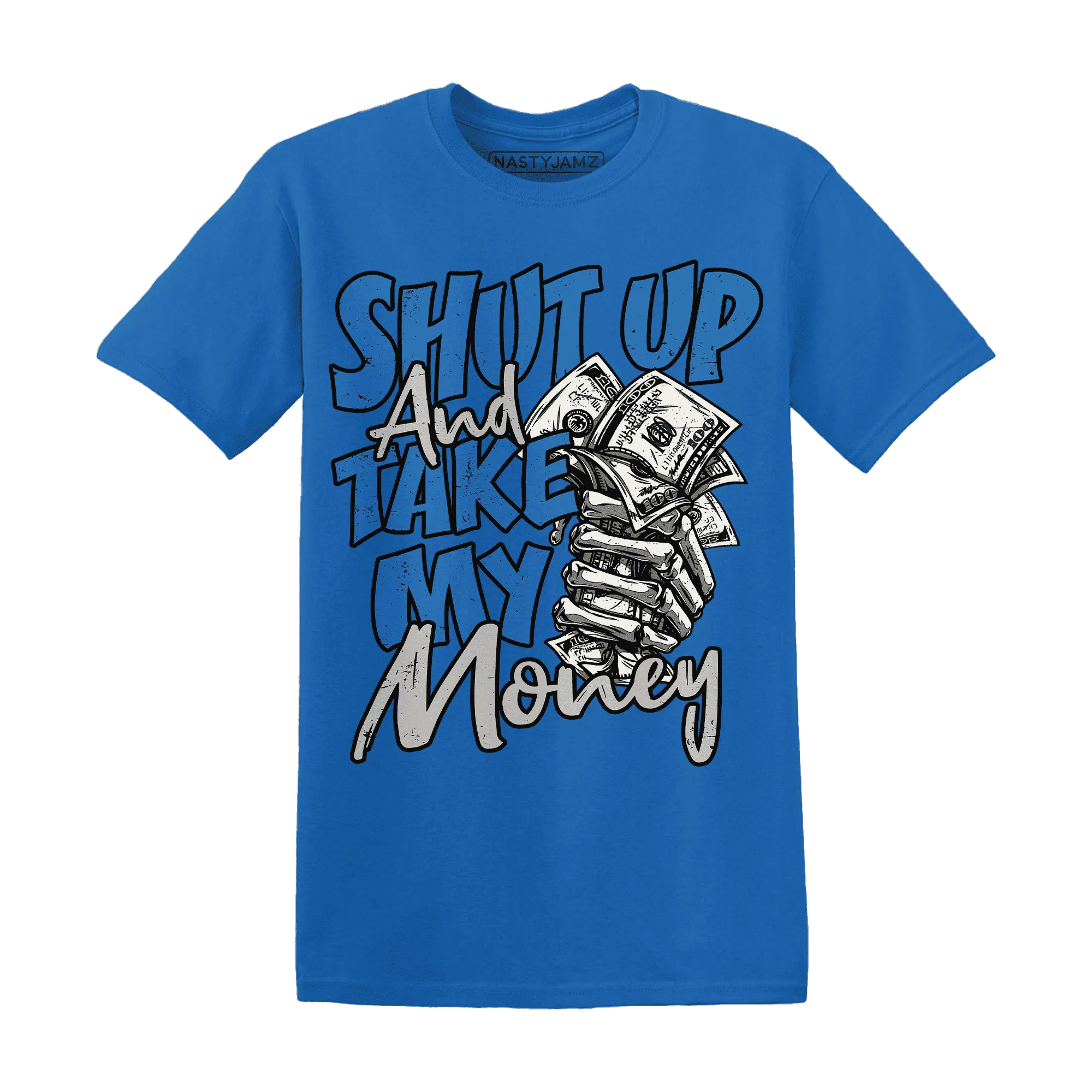 Industrial-Blue-4s-T-Shirt-Match-Shut-Up
