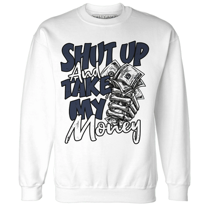 White-Navy-6s-Sweatshirt-Match-Shut-Up