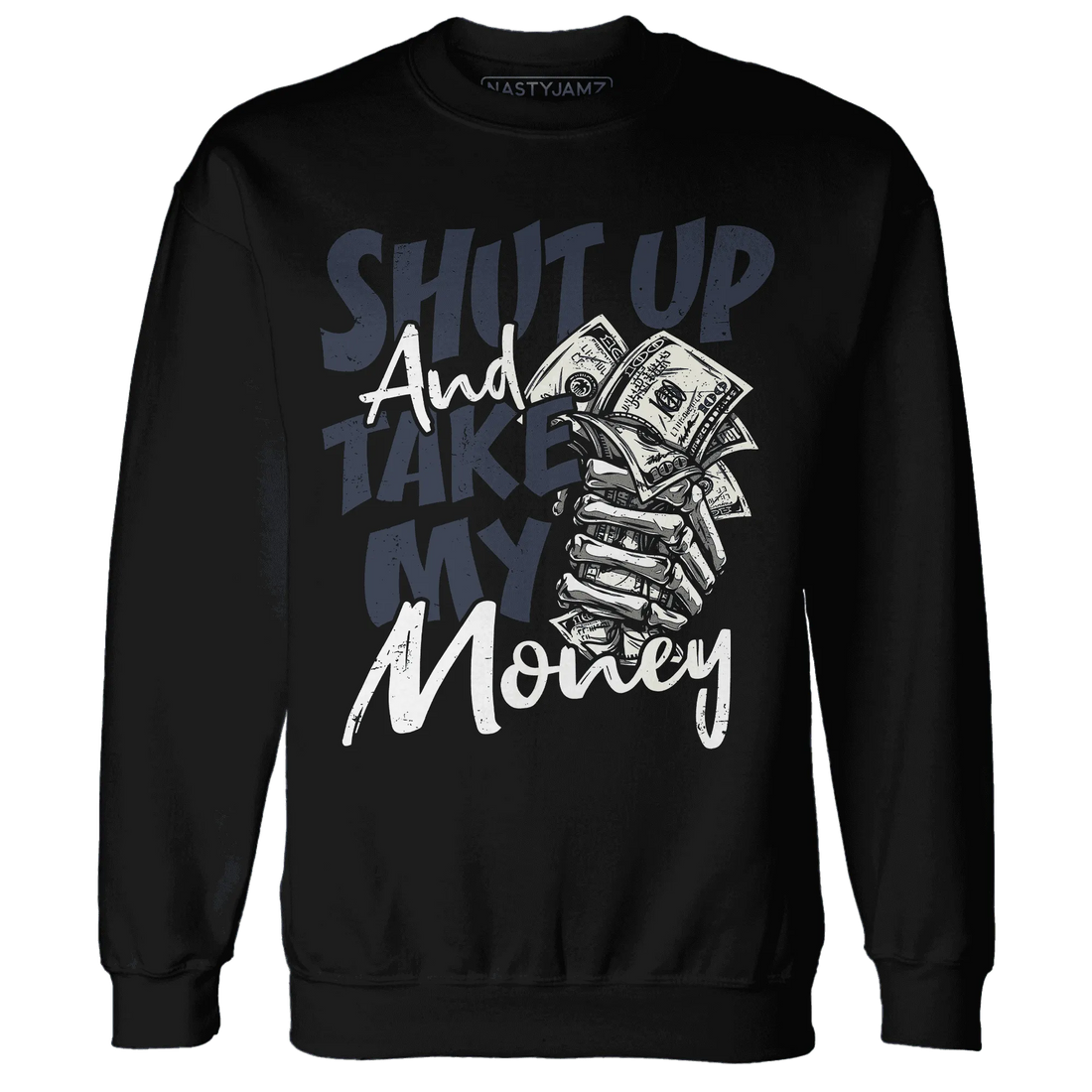 White-Navy-6s-Sweatshirt-Match-Shut-Up
