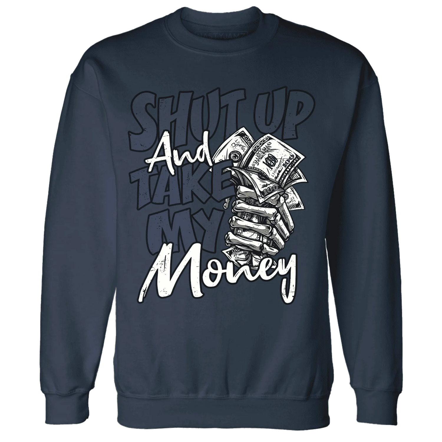 White-Navy-6s-Sweatshirt-Match-Shut-Up