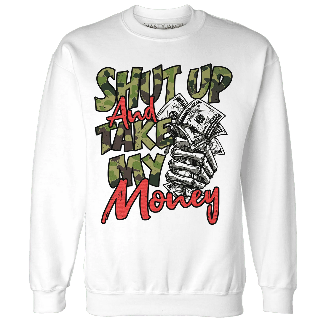 AM-90-Dark-Sage-Solar-Red-Sweatshirt-Match-Shut-Up
