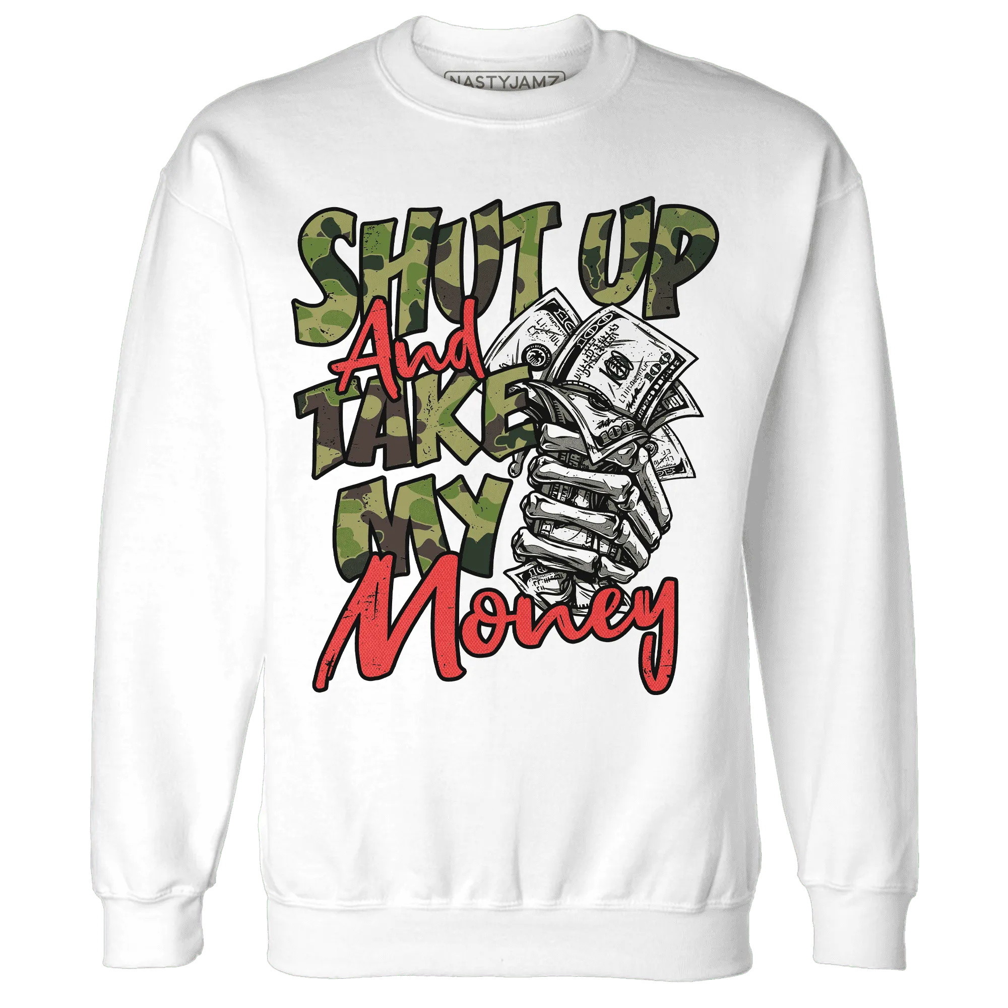 AM-90-Dark-Sage-Solar-Red-Sweatshirt-Match-Shut-Up