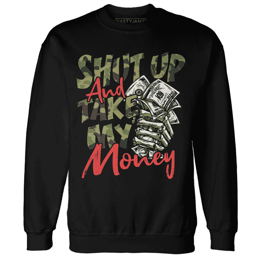 AM-90-Dark-Sage-Solar-Red-NastyJamz-Sweatshirt-Match-Shut-Up