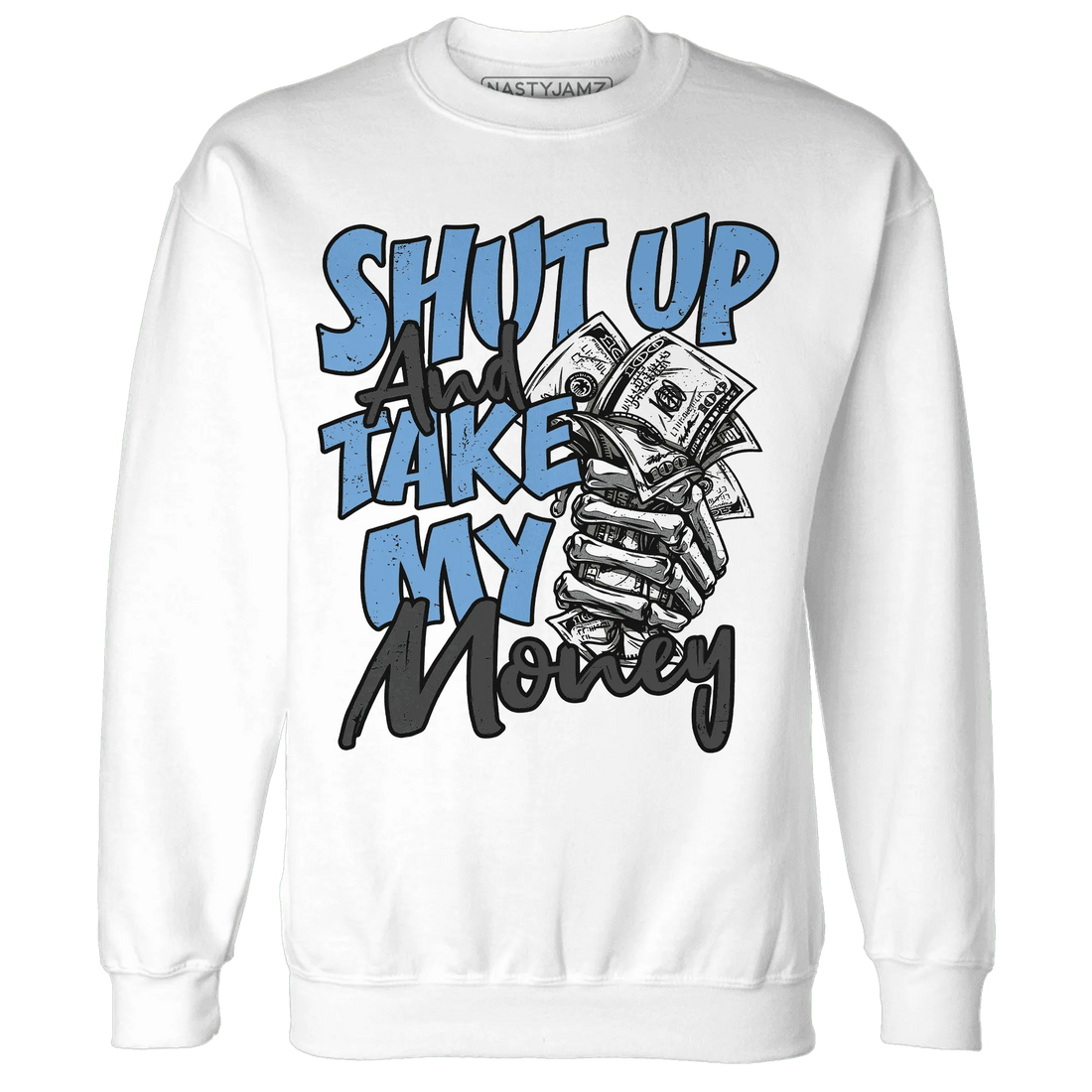 AM-Plus-Black-Univercitii-Blue-Sweatshirt-Match-Shut-Up