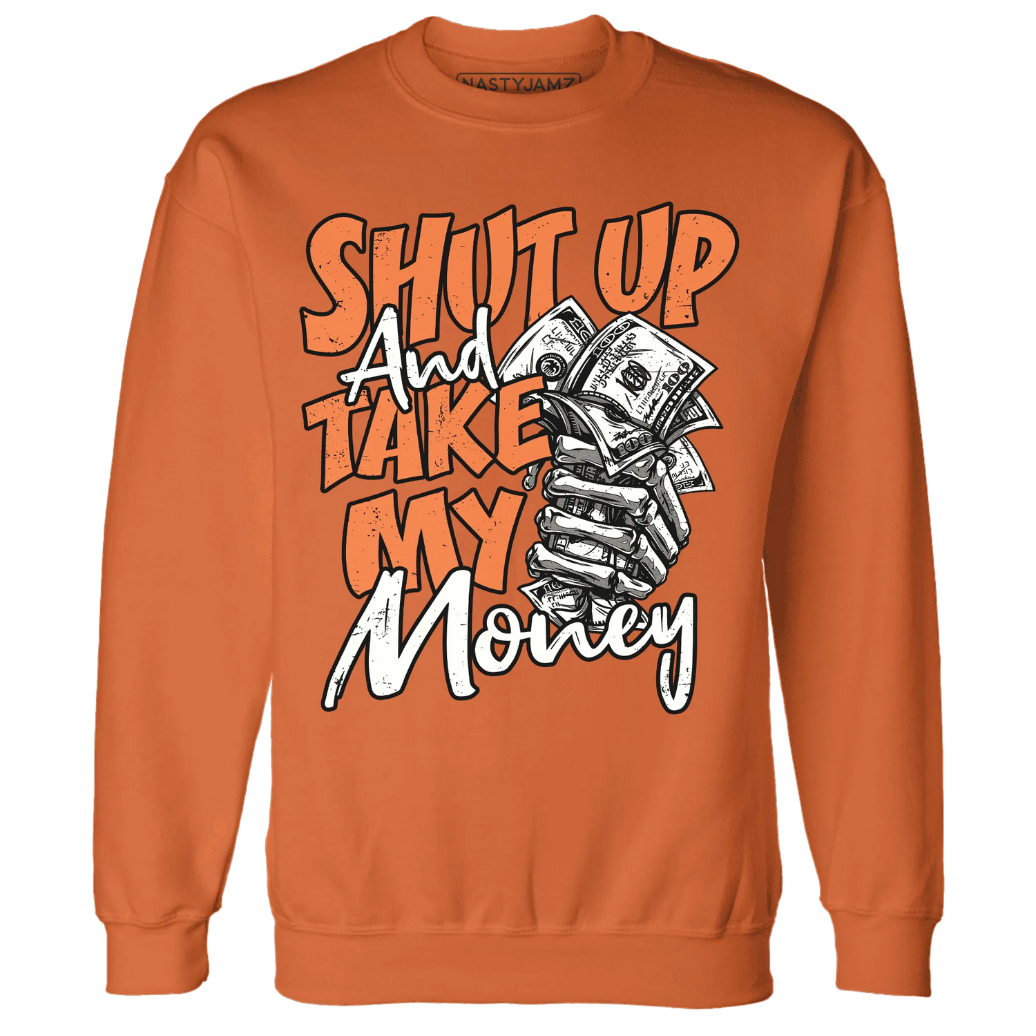 AM-TW-White-Orange-Sweatshirt-Match-Shut-Up