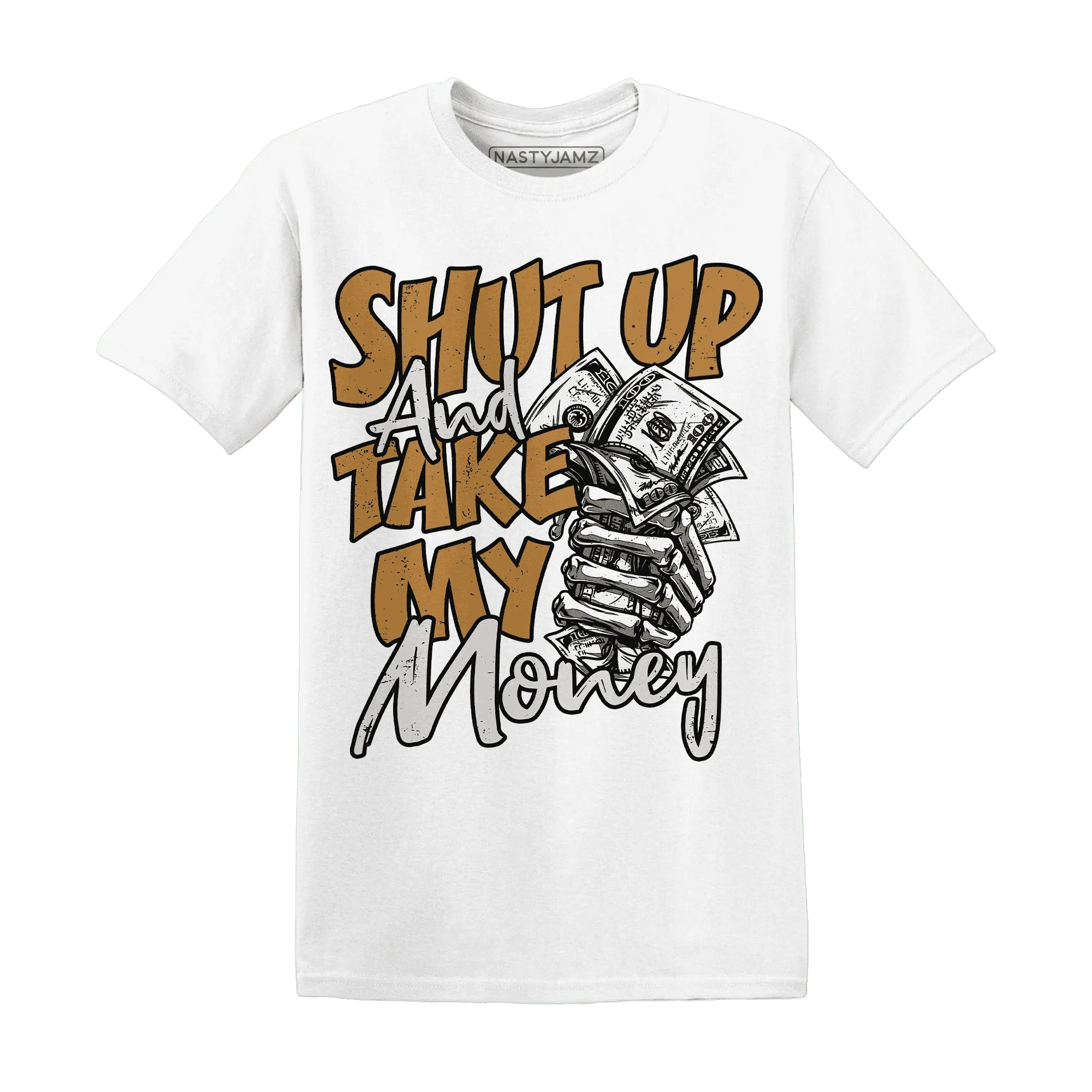 Dunk-Low-Retro-Wheat-Orange-NastyJamz-T-Shirt-Match-Shut-Up