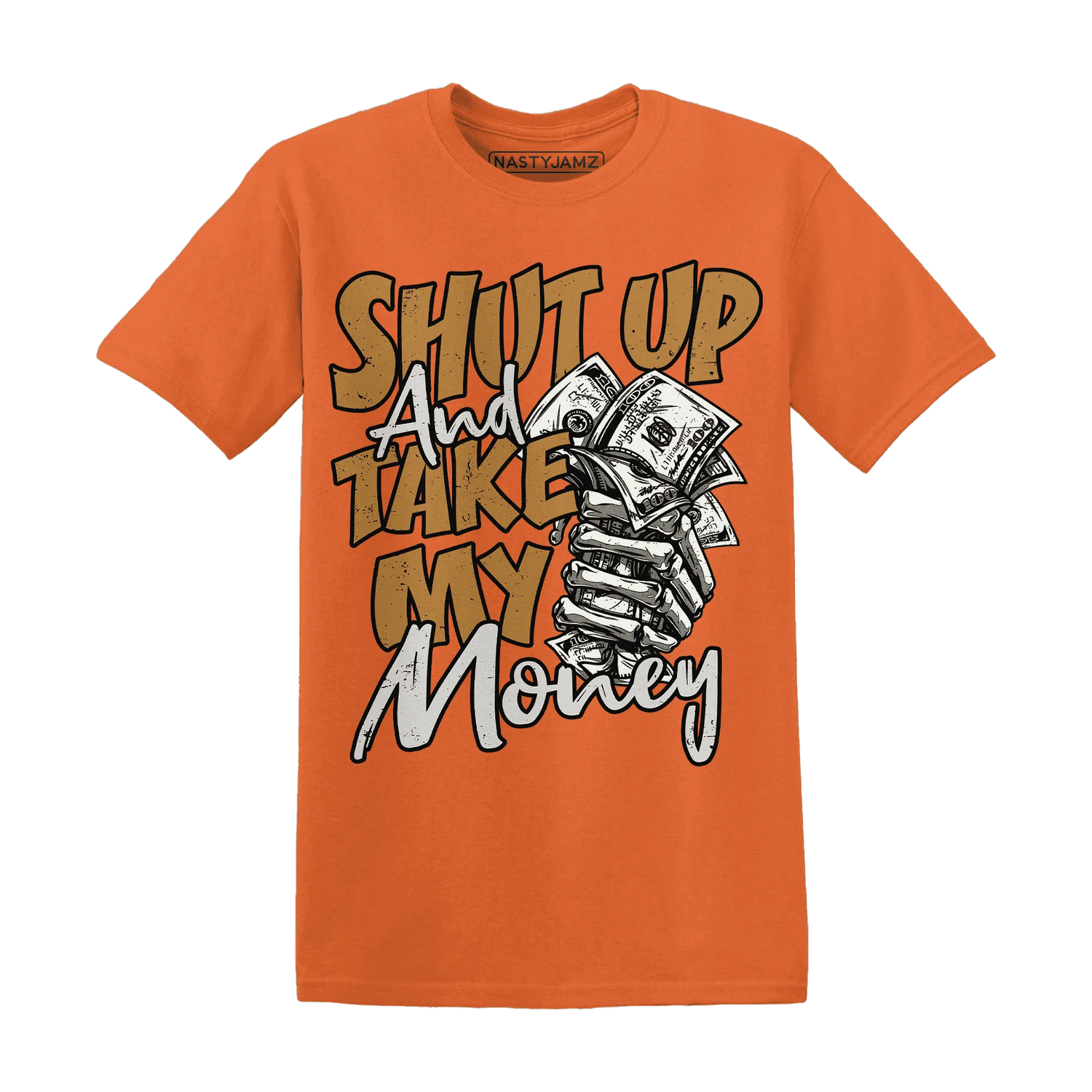 Dunk-Low-Retro-Wheat-Orange-NastyJamz-T-Shirt-Match-Shut-Up