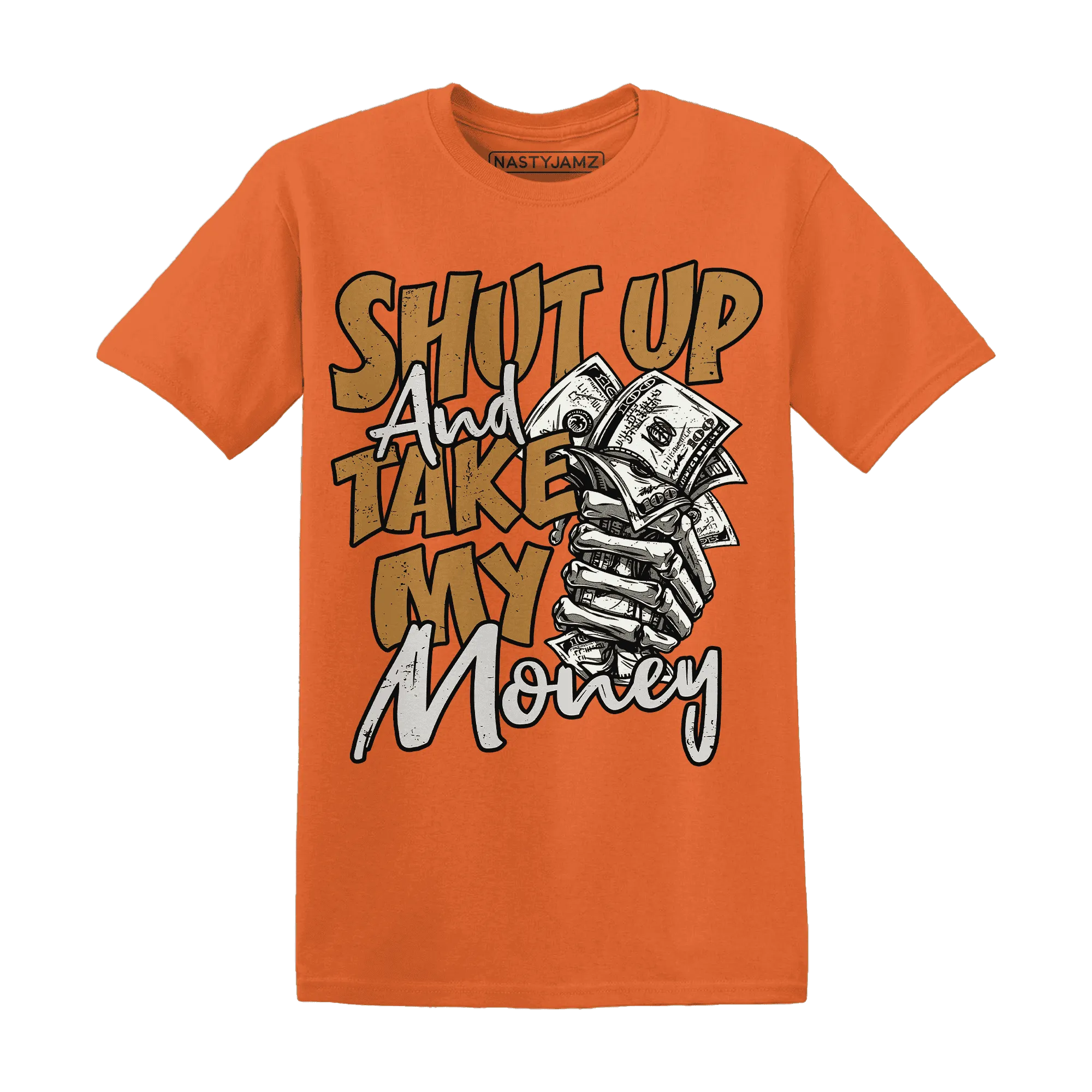 Dunk-Low-Retro-Wheat-Orange-NastyJamz-T-Shirt-Match-Shut-Up