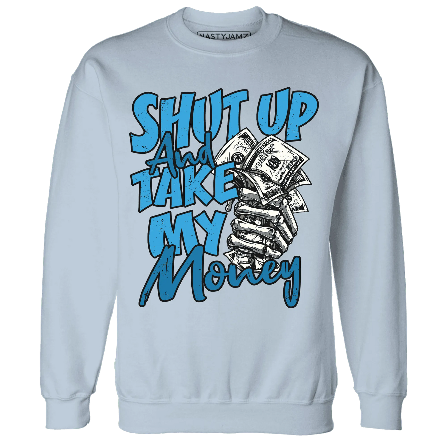 Powder-Blue-9s-Sweatshirt-Match-Shut-Up