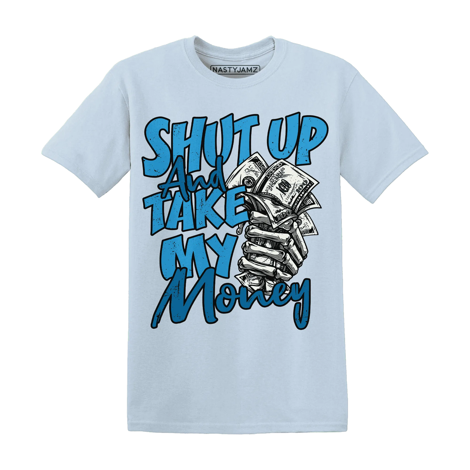 Powder-Blue-9s-T-Shirt-Match-Shut-Up