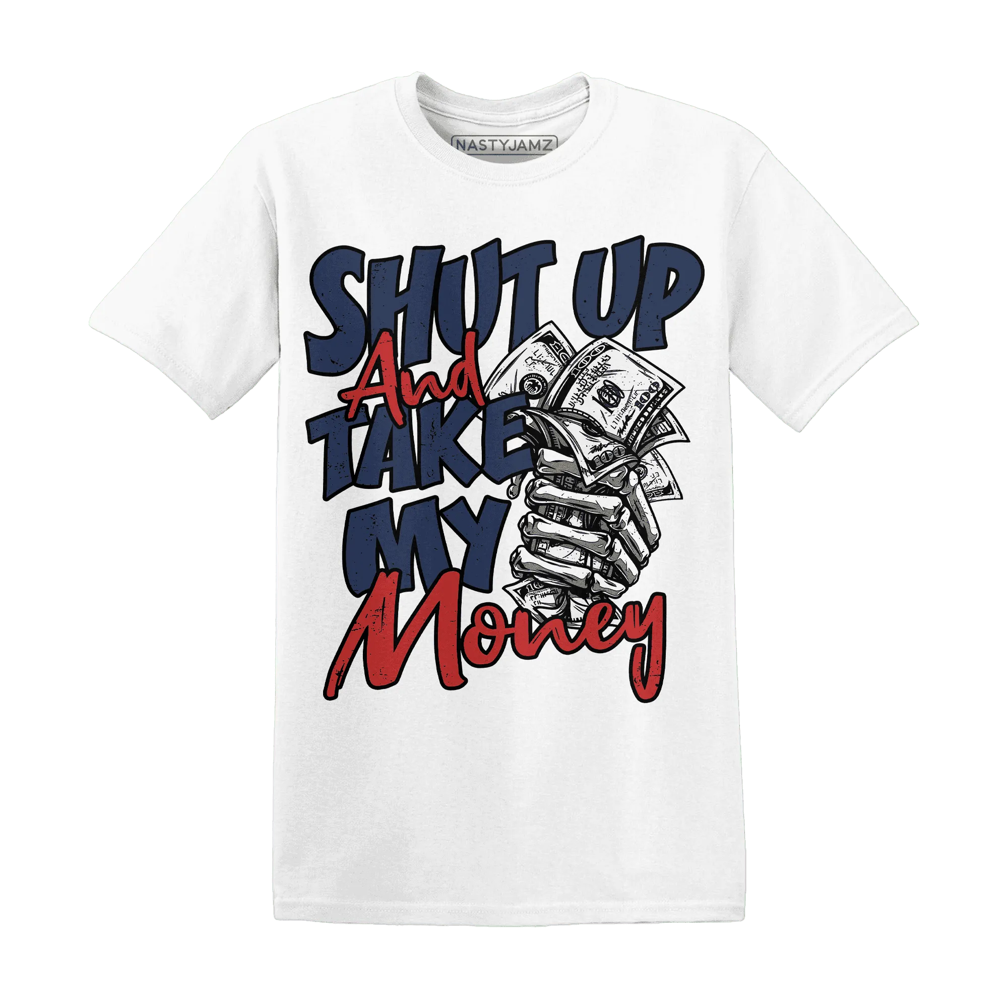 VaporMax-Air-Plus-Midnight-Navy-Gold-Black-T-Shirt-Match-Shut-Up