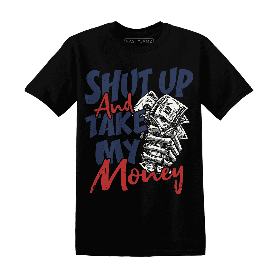 VaporMax-Air-Plus-Midnight-Navy-Gold-Black-T-Shirt-Match-Shut-Up