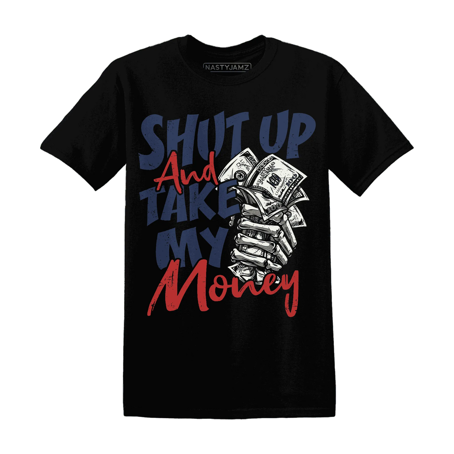 VaporMax-Air-Plus-Midnight-Navy-Gold-Black-T-Shirt-Match-Shut-Up