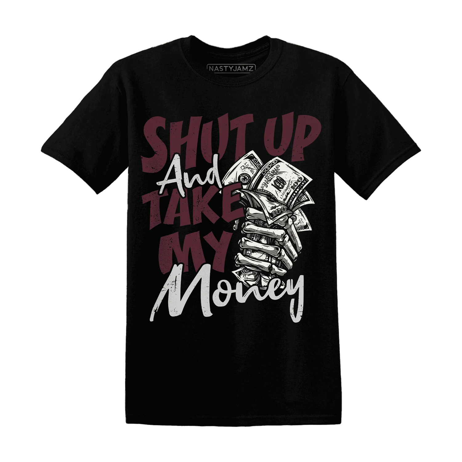 VaporMax-Night-Maron-Burgundy-T-Shirt-Match-Shut-Up