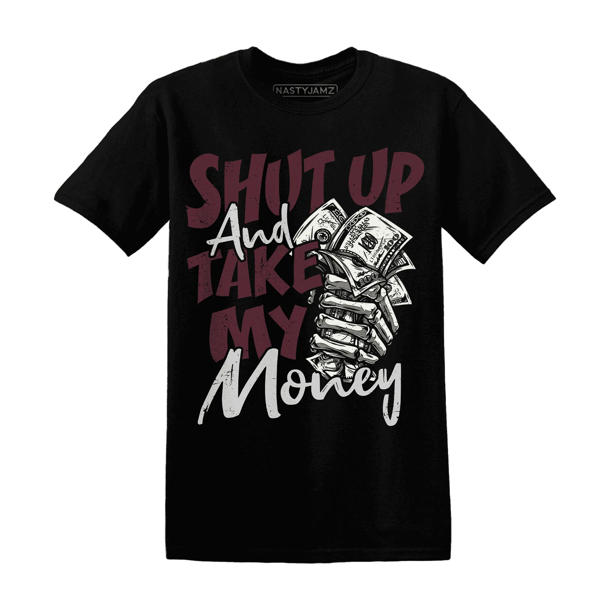 VaporMax-Night-Maron-Burgundy-T-Shirt-Match-Shut-Up