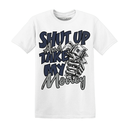 VaporMax-Plus-Midnight-Navy-White-Metallic-Silver-NastyJamz-T-Shirt-Match-Shut-Up