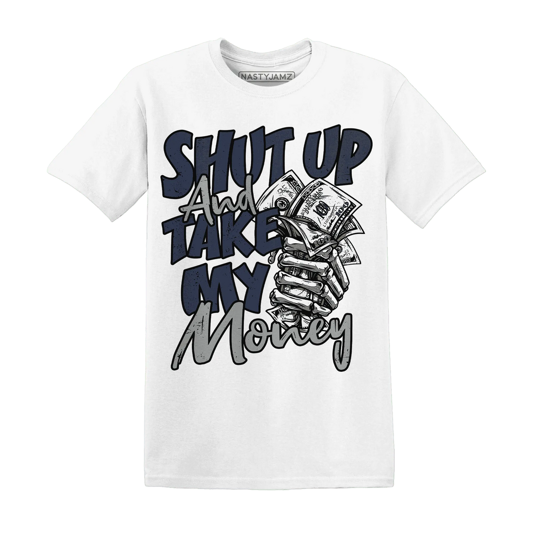 VaporMax-Plus-Midnight-Navy-White-Metallic-Silver-T-Shirt-Match-Shut-Up
