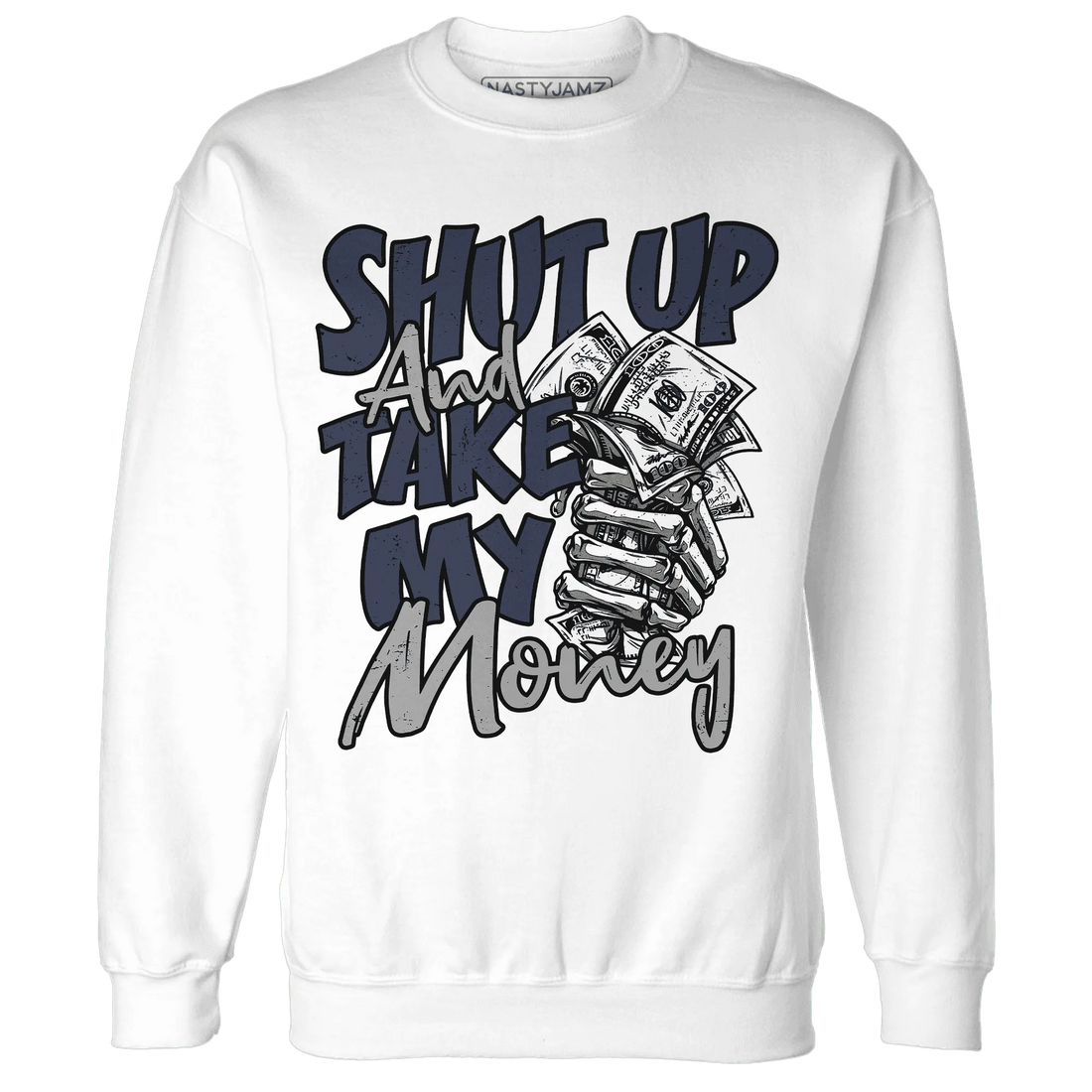VaporMax-Plus-Midnight-Navy-White-Metallic-Silver-NastyJamz-Sweatshirt-Match-Shut-Up