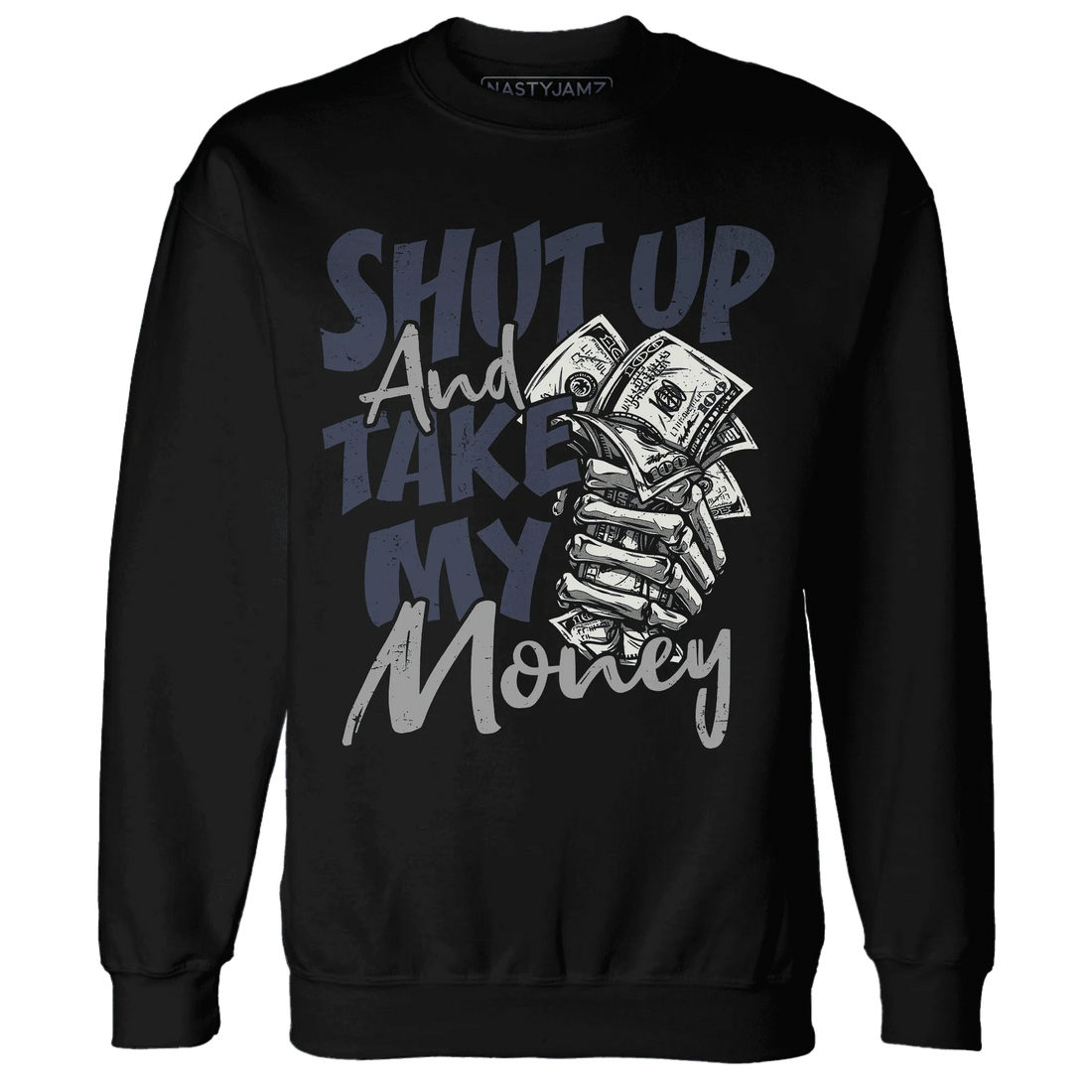 VaporMax-Plus-Midnight-Navy-White-Metallic-Silver-NastyJamz-Sweatshirt-Match-Shut-Up